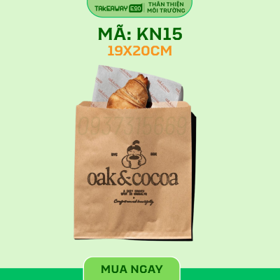 Túi Giấy Đựng Bánh Croissant 19x20cm